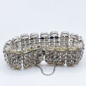 Vintage Kramer Of New York Rhinestone & Silver-Tone Bracelet